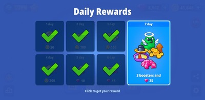 Daily rewards for return to the game